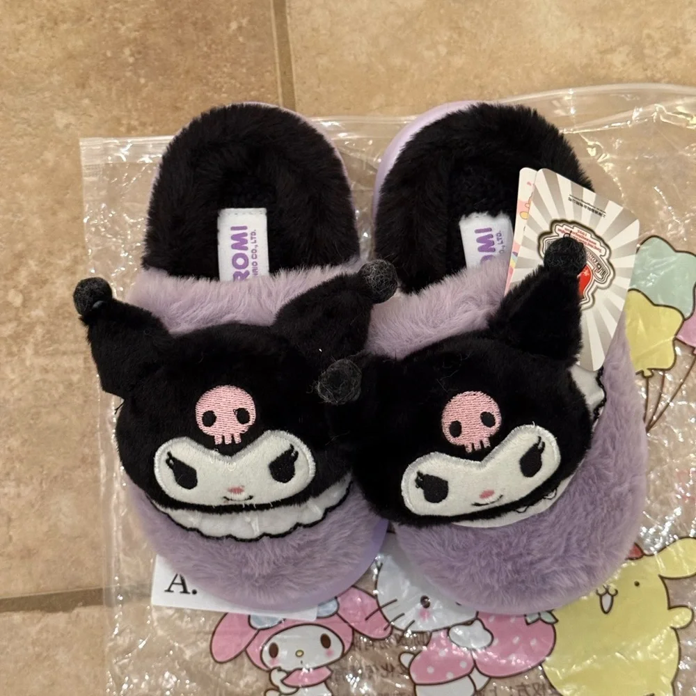 SANRIO toddlers Kuromi & My Melody Fluffy Slippers